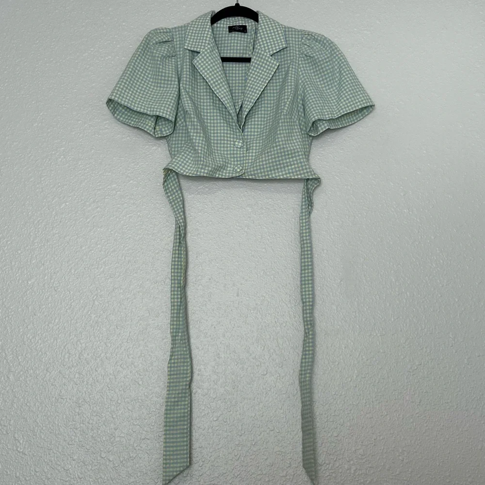 Milk and Honey Gingham Crop Top - Picture 6 of 12